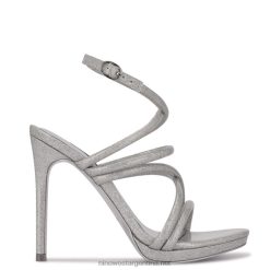 plata iridiscente sandalias lexy con correa en el tobillo Nine West 0DDT0544