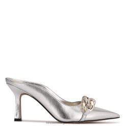 plata mules Sauci con tacón Nine West 0DDT0712