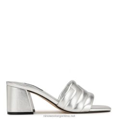 plata sandalias Glenra con tacón Nine West 0DDT0244