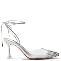 plateado/transparente zapatos de tacón haina para el tobillo Nine West 0DDT01239