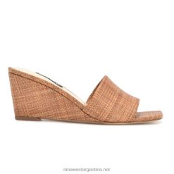 rafia marrón sandalias con cuña Kerina Nine West 0DDT0657
