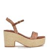 rafia marrón sandalias estilo alpargata con tacón rivva Nine West 0DDT0755