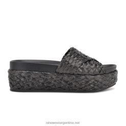rafia negra sandalias tipo alpargata canni Nine West 0DDT0649