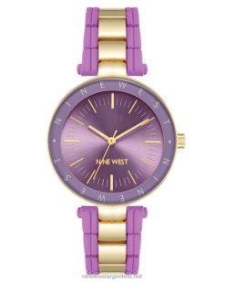 reloj de pulsera de goma y metal Nine West 0DDT02880