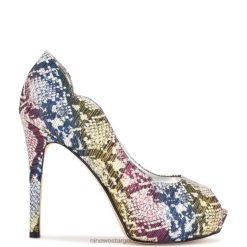 rojo/morado multicolor zapatos de tacón peep toe hilare Nine West 0DDT01301