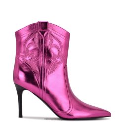 rosa metalizado botines con tacón estilo western Nine West 0DDT0945