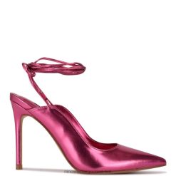 rosa metalizado zapatos de tacón feya con diseño cruzado en el tobillo Nine West 0DDT0976