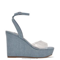 sandalias con correa en el tobillo y plataforma transparente Nine West 0DDT0856