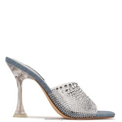 sandalias con tacón y strass y cremallera Nine West 0DDT0877