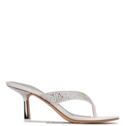 satén blanco sandalias con tacón Nesh Nine West 0DDT0463