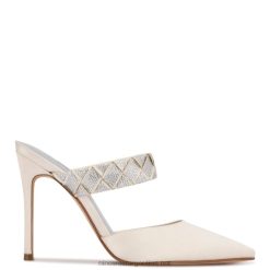 satén blanco zapatos de tacón con puntera en punta fresah Nine West 0DDT01416