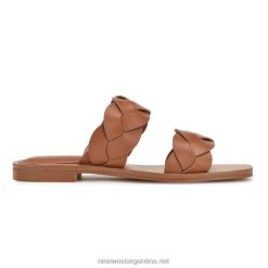 tejido natural oscuro sandalias planas reales Nine West 0DDT01