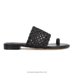 tejido negro sandalias planas Nolah Nine West 0DDT035