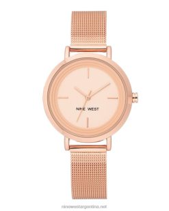 tono oro rosa reloj de pulsera de malla minimalista Nine West 0DDT02876