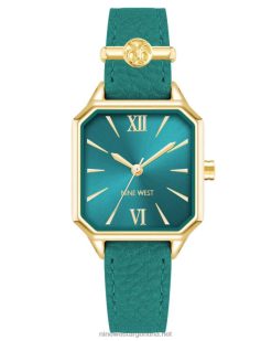 verde azulado reloj con correa con dije del logo Nine West 0DDT02860