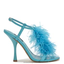 verde azulado sandalias de tacón con correa en el tobillo Million Nine West 0DDT0284